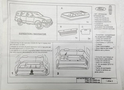 Lincoln Navigator Cargo Organizer Stowage Bin 1998-2002 OEM F85z78115a00aa
