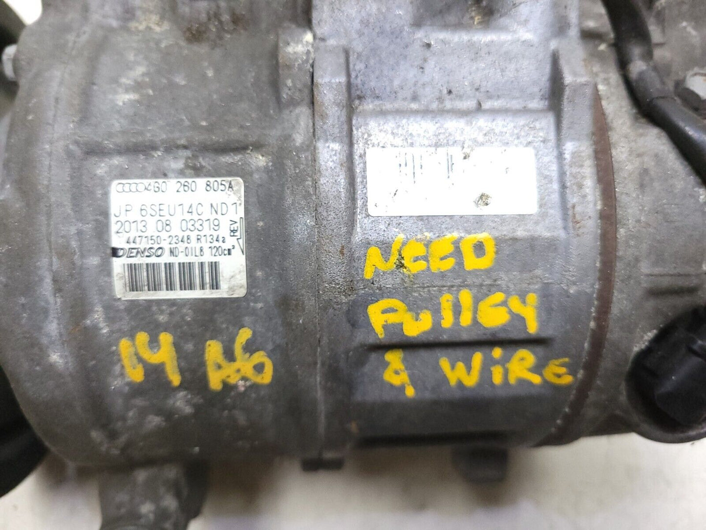 12 13 14 15 Audi A6 AC Compressor *need Pulley* OEM