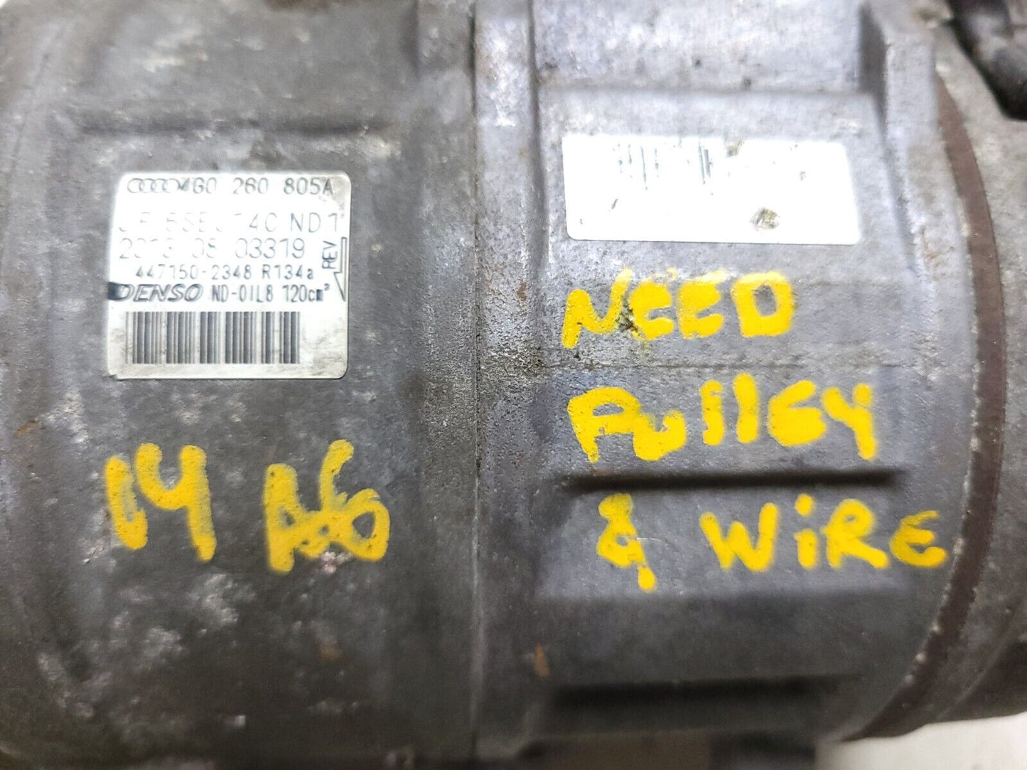 12 13 14 15 Audi A6 AC Compressor *need Pulley* OEM