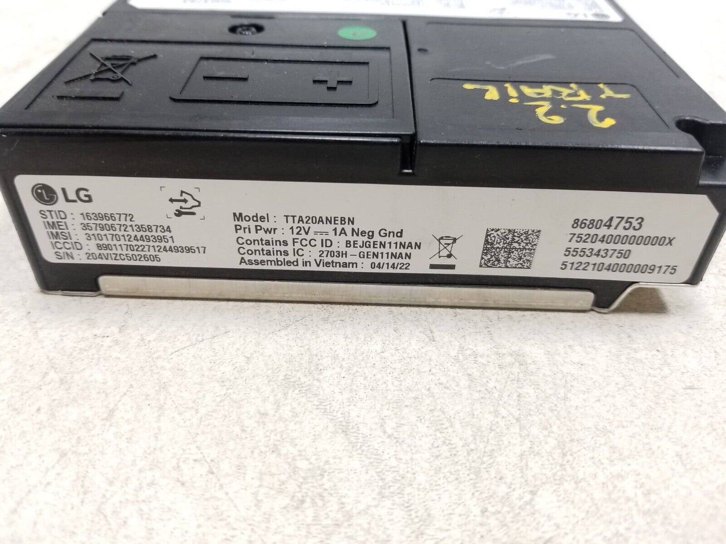 2021 - 2023 Chevrolet Trailblazer Telematic Communication Control Module OEM