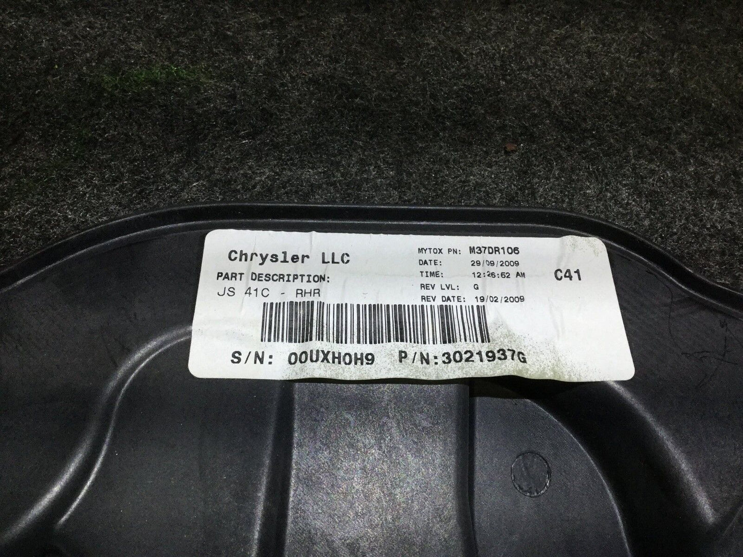 07 08 09 10 Chrysler Sebring Panel Carrier Plate Rear Passenger Rh Door OEM