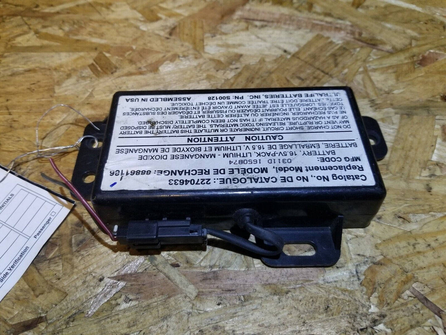 11 2011 Saab 9-5 Communication Lithium Battery Backup Module 22704633 OEM