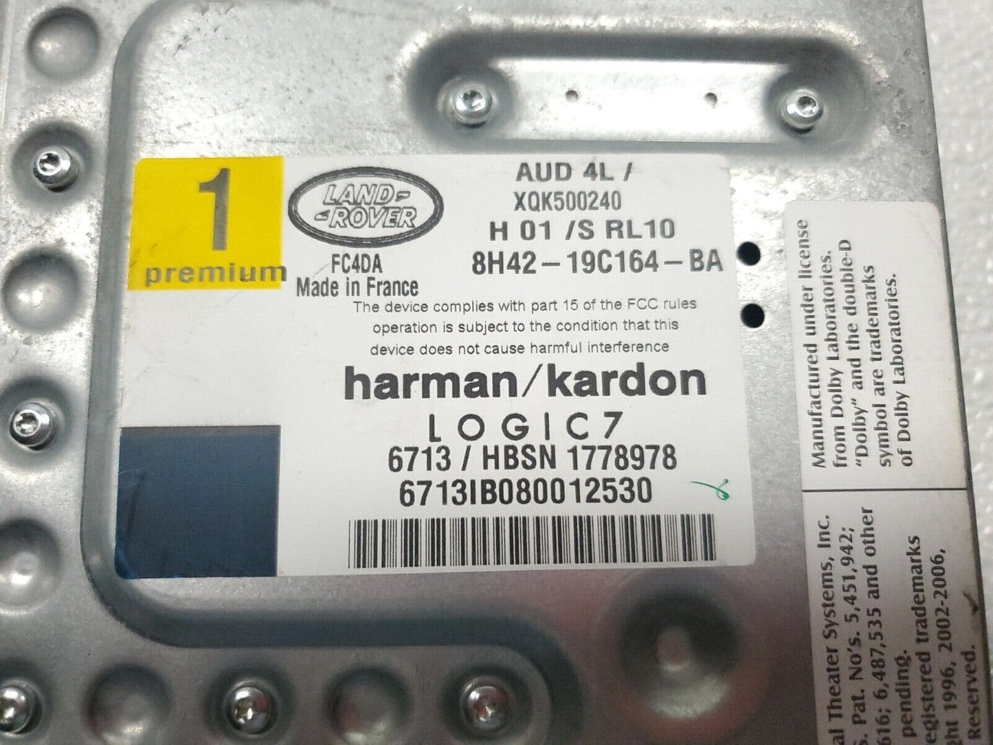 06 07 08 09 Range Rover Sport Harman Kardon Radio Amplifier Amp Logic 7 OEM