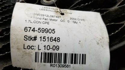 02 03 04 05 Honda Civic Radiator Cooling Fan Motor Condensor OEM