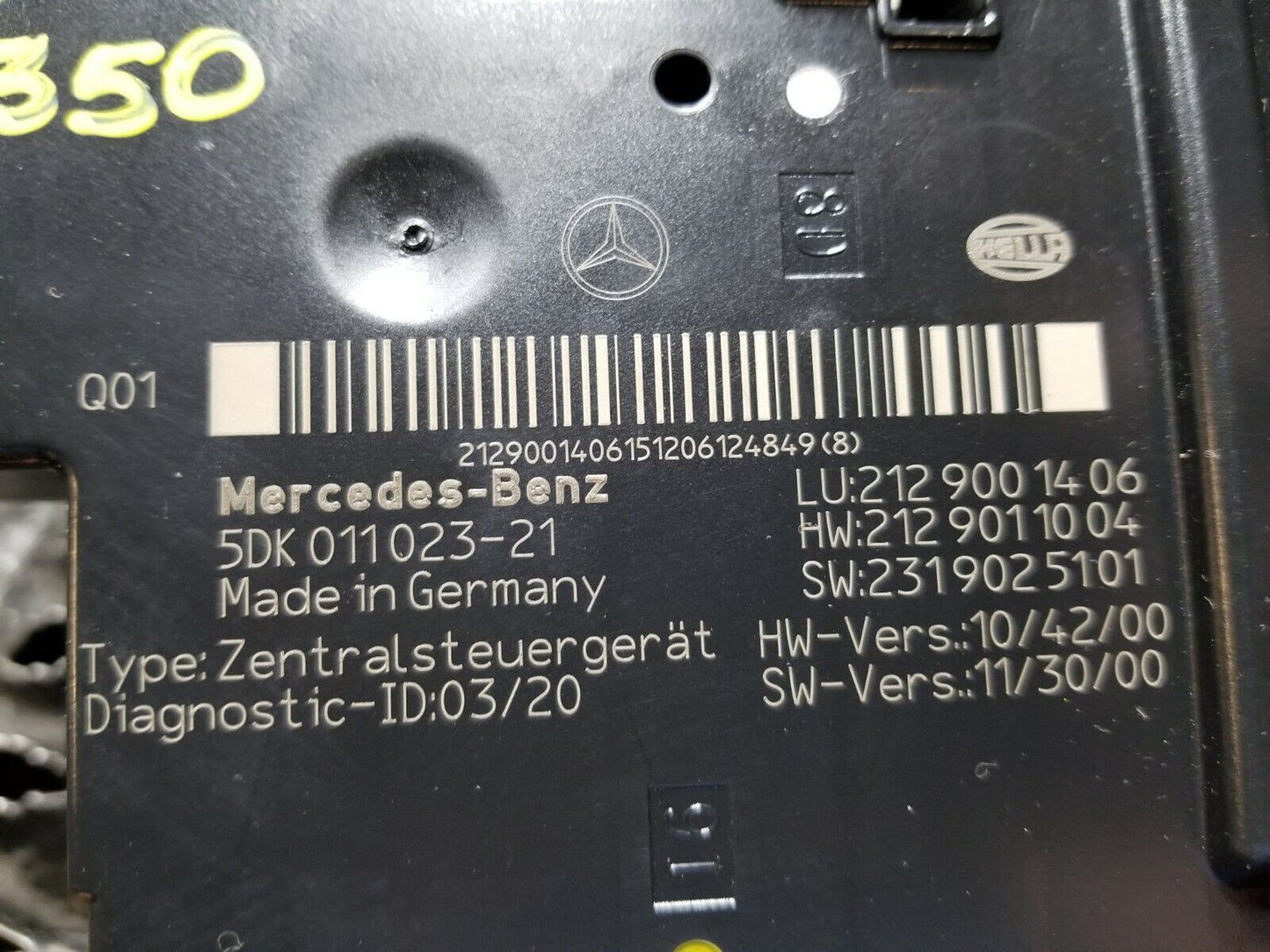 10 11 12 13 Mercedes W212 E350 Fuse Box Sam Control Module Damage OEM 39k